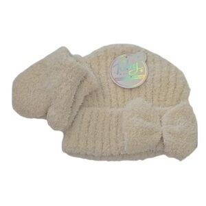 Juicy Couture Kids Beige Beanie and Mittens Set
